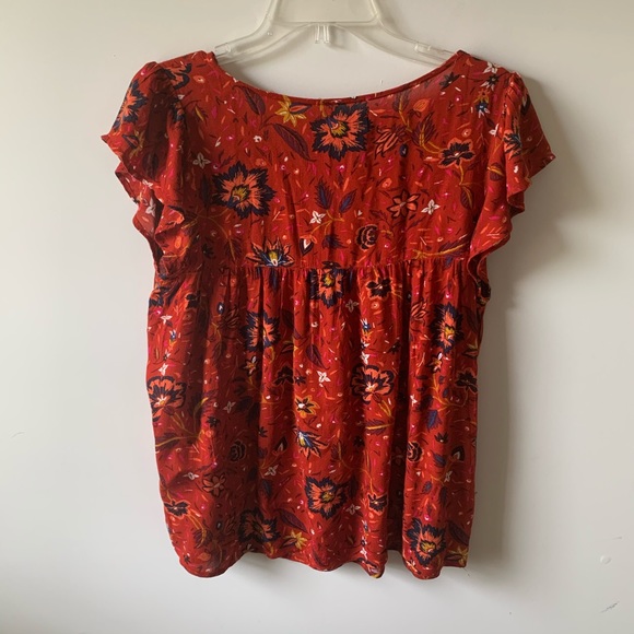 Red paisley blouse (brand:Old Navy) - Picture 2 of 4